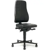 BIMOS Chaise de travail pivotante Highline Roulettes Rembourrage en similicuir noir 450-600 mm (45 - 60 cm)