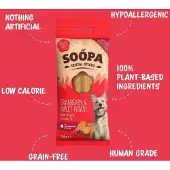 Soopa Bâtonnets dentaires Cranberry & Patate Douce pour chien