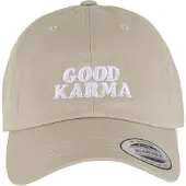 Mister tee Casquette 'Good Karma' gris / pierre / noir / blanc