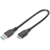 Digitus AK-300117-003-S 0.25m USB A Micro-USB B Mâle Mâle Noir Câble USB (AK-112344)