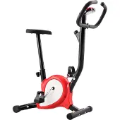 vidaXL Vélo d'appartement avec entraînement par courroie rouge