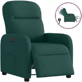 vidaXL Fauteuil relax électrique vert foncé Tissu