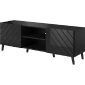 CARUNO Cama Meble Table TV Abeto 150 - noir / noir brillant