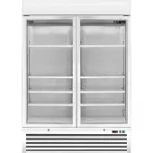 Saro Congélateur commercial à 2 portes vitrées - 1079 litres, refroidissement par ventilation forcée, blanc