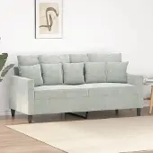 Prolenta Canapé exclusif, 2 places, gris clair, 140 cm, en velours