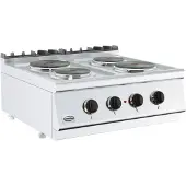 CombiSteel Cuisinière électrique , 4 brûleurs – 80 cm, 400 V, modèle de table