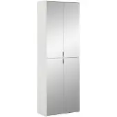 GuenstigEinrichten ProjektX armoire de rangement 4 portes blanche, miroir.