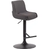 CLP Tabouret de bar , revêtement en tissu, réglable en hauteur et pivotant. Couleur : gris foncé. Structure : noire