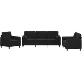vidaXL Ensemble de canapés 3 pièces avec coussins Noir velours