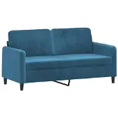 Syfax Canapé à 2 places Bleu 140 cm Velours