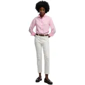 Superdry Premium Linen Slim Long Sleeve Shirt Rose L Femme