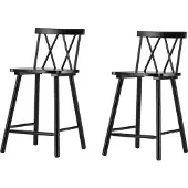 Ebuy24 Mollöström tabouret de bar bois noir