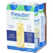 Fresubin Plant-Based Vanille – Boisson hyperprotéinée végétale avec fibres 4x200 ml Fluide