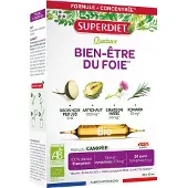 SuperDiet – QUATUOR BIEN-ÊTRE DU FOIE BIO – 20 ampoules de 10 ml 20 pc(s) Ampoule(S) Buvable(S)