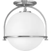 HINKLEY Plafonnier, nickel, acier verre, D 28,2 cm