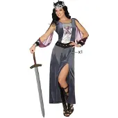 Atosa Metalized Medieval Queen Costume Gris M-L Enfants