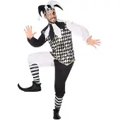Atosa Harlequin Costume Blanc M-L Enfants