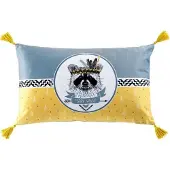 Douceur D`Interieur coussin déhoussable compresse pompons, 30 x 50 cm (50 x 30 cm)