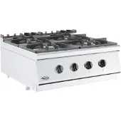 CombiSteel Cuisinière à gaz Gastro 4 brûleurs – 800 mm de large, 4 x 6,5 kW