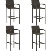 vidaXL set bar de jardin 5 pièces brun