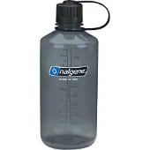 Nalgene Bouteille d'eau Sustain Tritan sans BPA, 50 % de déchets plastiques, 32 oz, goulot étroit, gris