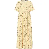 Pieces Evie Ankle Short Sleeve Long Dress Jaune XS Femme