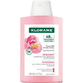 Klorane Pivoine Shampooing Bio, Soin apaisant pour cuir chevelu sensible, 200 ml