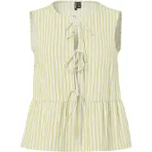 Pieces Chemisier 'PCJolly' jaune / blanc