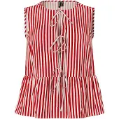 Pieces Chemisier 'PCJolly' rouge foncé / blanc