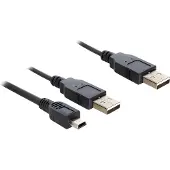 DeLOCK USB Y-Kabel 2x A -> mini B St/St 0.30m