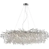 Paul Neuhaus Lustre RICICLE chromé 16xG9x40W, cristal, dimensions : 250x150x70 cm, IP20,