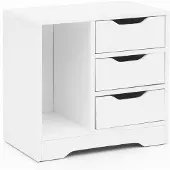 Wohnling Chevet WL5.708 49x50x30 cm Blanc Mat 3 tiroirs 1