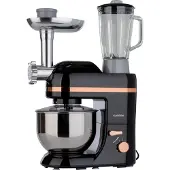 Klarstein Robot Patissier Multifonctions, Batteur sur Socle, Bol 5L, Robot Cuisine 1800W, Blender 1.5L, Robot Multifonction Petrin Boulangerie, Hachoir à Viande, Batteur Electrique Cuisine, 6 Vitesses