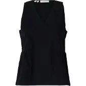 Selected Blair Peplum Sleeveless V Neck T-shirt Noir 36 Femme