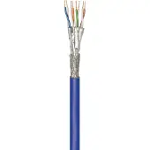 Goobay Câble réseau CAT 7A, S/FTP (PiMF), bleu, 100 m - Conducteur en cuivre (CU), AWG 22/1 (massif), gaine sans halogène (LSZH)