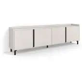 Skraut Home Meuble tv effet bois beige 207x35x61cm avec pieds