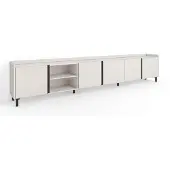 Skraut Home PULLER Meuble tv effet bois beige 309x35x61cm avec pieds