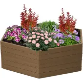 BOTLE Lit de jardin surélevé imitation bois brun 148x129x50 cm