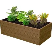 BOTLE Lit de jardin surélevé imitation bois marron 149x75,5x50 cm