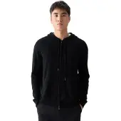 GOBI Cashmere Vestes en maille 'Men's Zip-Up Cashmere Hoodie' noir