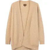 GOBI Cashmere Cardigan 'Ajour Knit Open-Front Cashmere Cardigan' beige