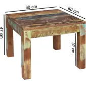 Wohnling Couchtisch KALKUTTA 60 x 47 x 60 cm | Massivholz