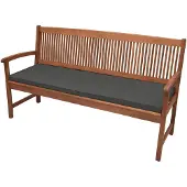 Beautissu Coussins de banc Base BK, 120x48x5cm, gris graphite