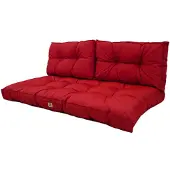 Deco Arts Coussins pour salon de jardin capitonné 120x60cm rouge