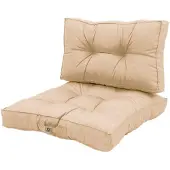 Deco Arts Coussin pour salon de jardin capitonné 50x50cm Beige