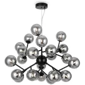 Maytoni Lampadaire, métal blanc, pendentif en cristal, douille E14