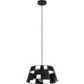 Eglo Lampe à suspendre Pontefract, lampe à suspendre au-dessus de la table à manger, lampe à suspendre ronde en métal noir, lampe à suspendre avec douille E27, Ø 42 cm