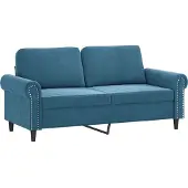 vidaXL Ensemble de canapés 3 pièces avec coussins bleu velours