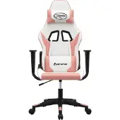 vidaXL Chaise de jeu blanc et rose similicuir