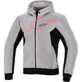 Alpinestars Sweat à capuche zippé Chrome Superairflow pour moto, noir/gris/rouge, taille S